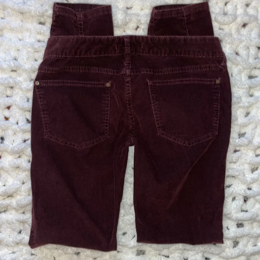 Free People Stretch Low-Rise Skinny Corduroy Maroon 28 - Picture 8 of 13